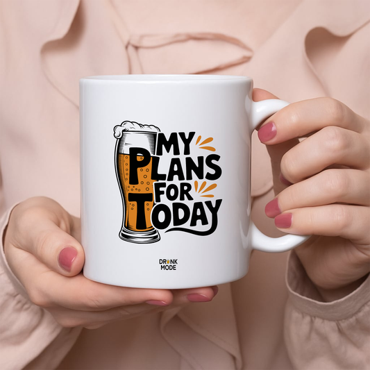 マグカップ ビールイラスト My Plans Today｜ビール好きにおすすめのおもしろ食器 プレゼントにも最適