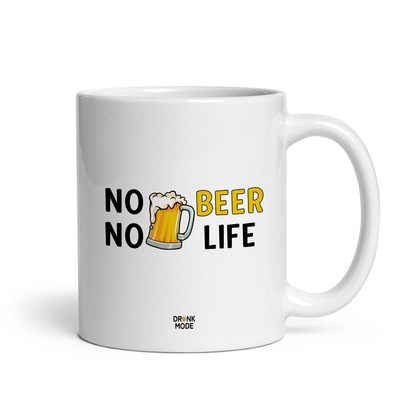 マグカップ ビールイラスト No Beer No Life｜ビール好きにおすすめのおもしろ食器 プレゼントにも最適