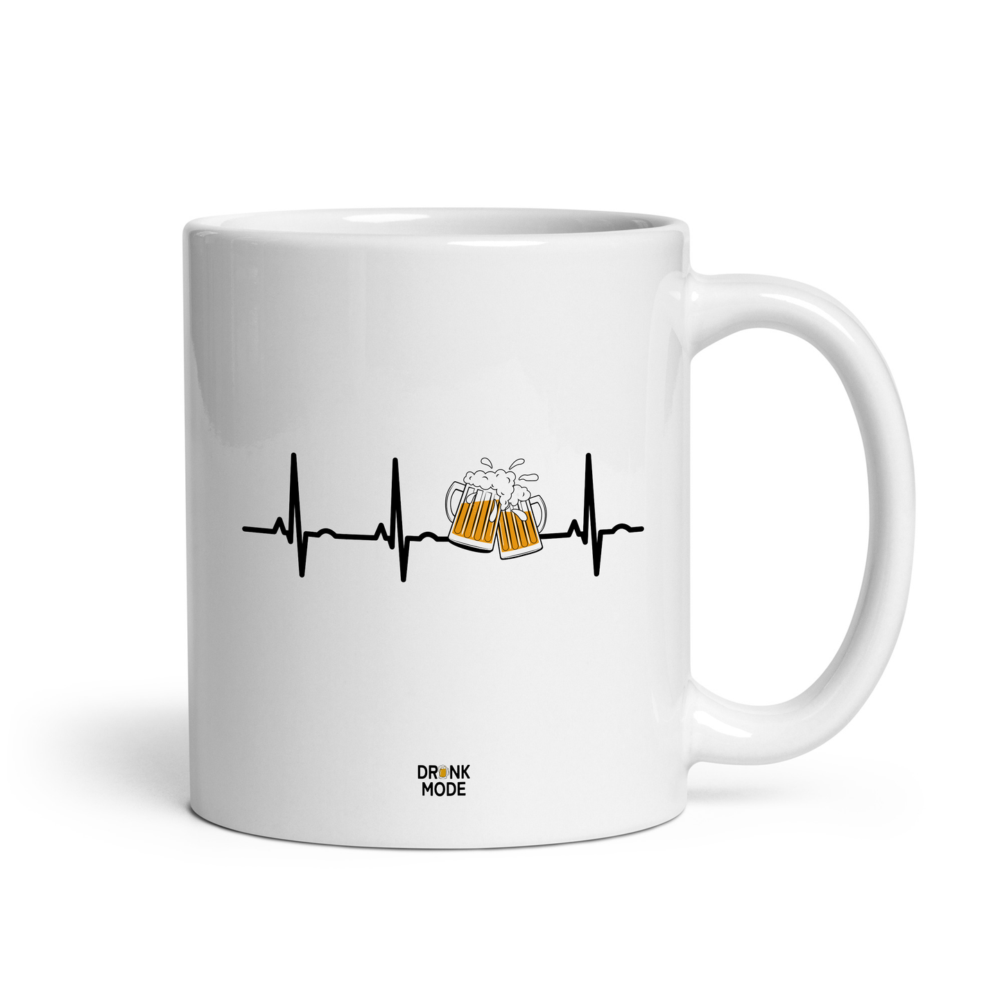 マグカップ ビールイラスト ビールハートビート｜ビール好きにおすすめのおもしろ食器 プレゼントにも最適
