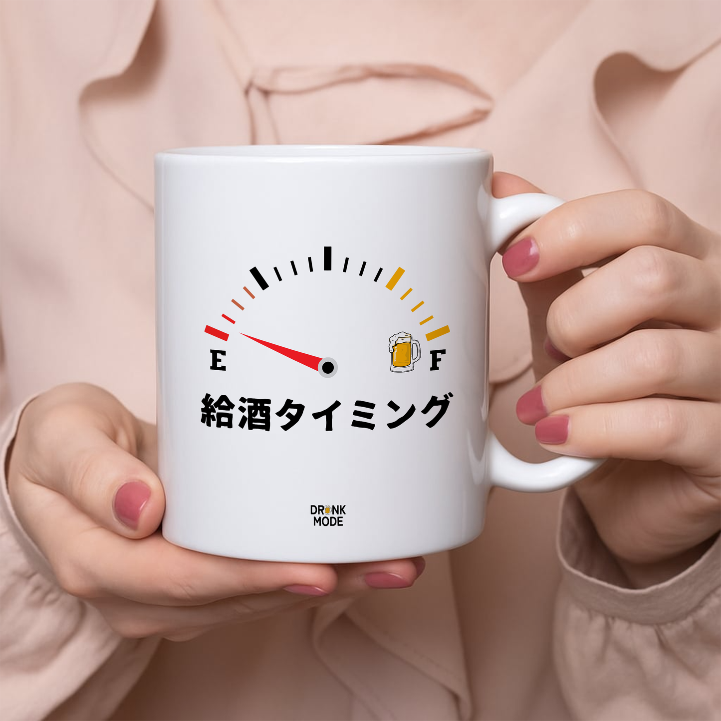 マグカップ ビールイラスト 給酒タイミング｜ビール好きにおすすめのおもしろ食器 プレゼントにも最適