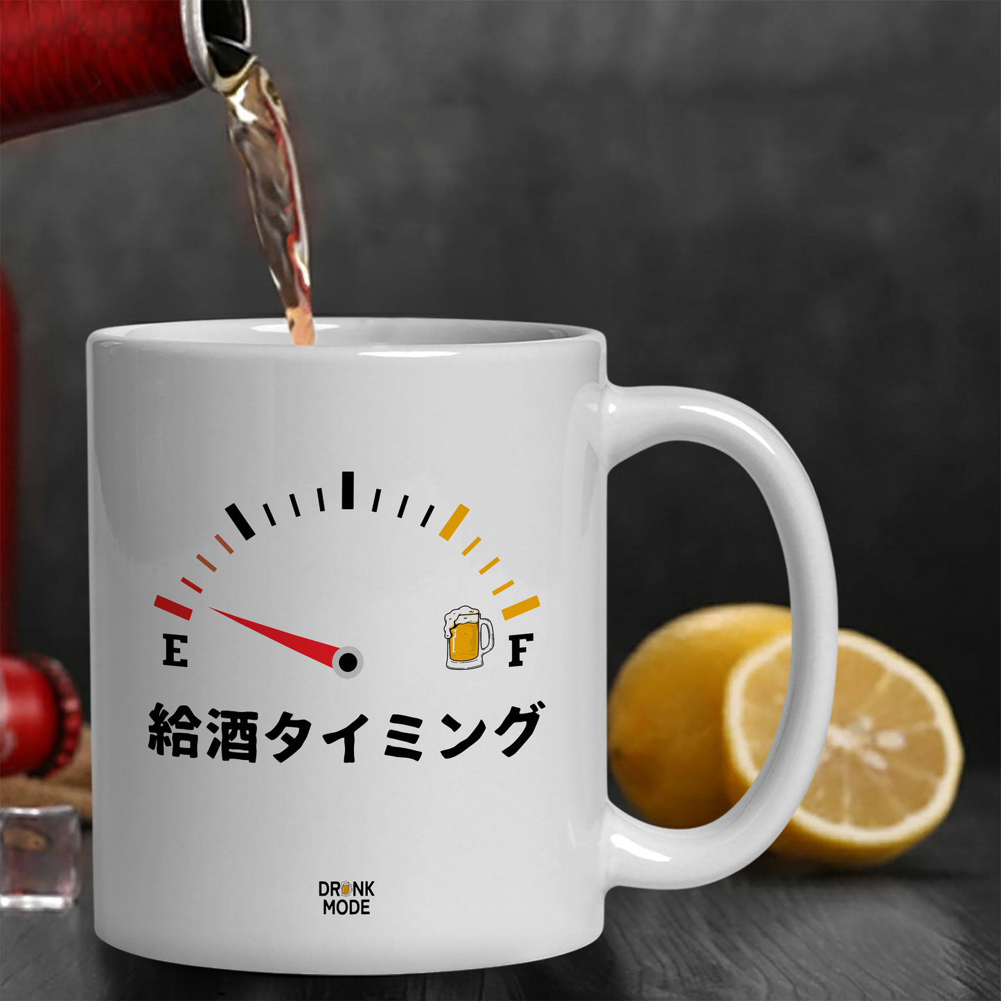 マグカップ ビールイラスト 給酒タイミング｜ビール好きにおすすめのおもしろ食器 プレゼントにも最適