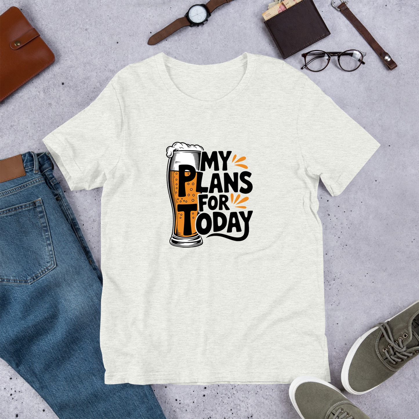 「MY PLANS FOR TODAY」誕生日プレゼントにも最適！居酒屋・飲み会で話題の面白tシャツ｜日本酒・ビール・焼酎・ウイスキー好きにおすすめ