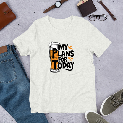 「MY PLANS FOR TODAY」誕生日プレゼントにも最適！居酒屋・飲み会で話題の面白tシャツ｜日本酒・ビール・焼酎・ウイスキー好きにおすすめ