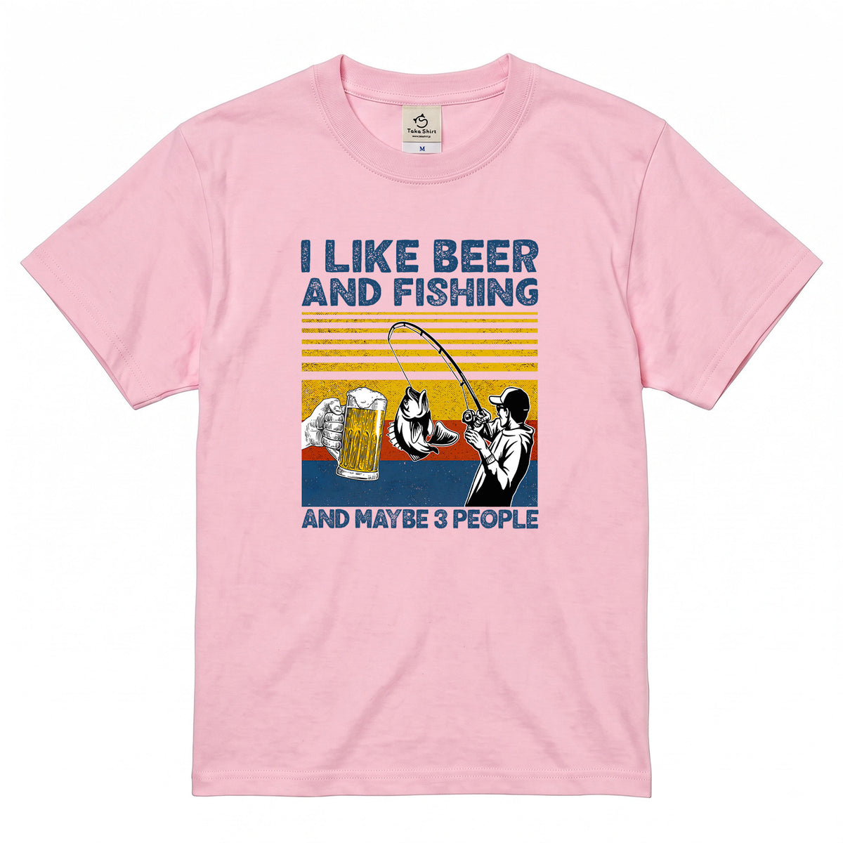 「I LIKE BEER AND FISHING」ビール＆釣り好き Tシャツ