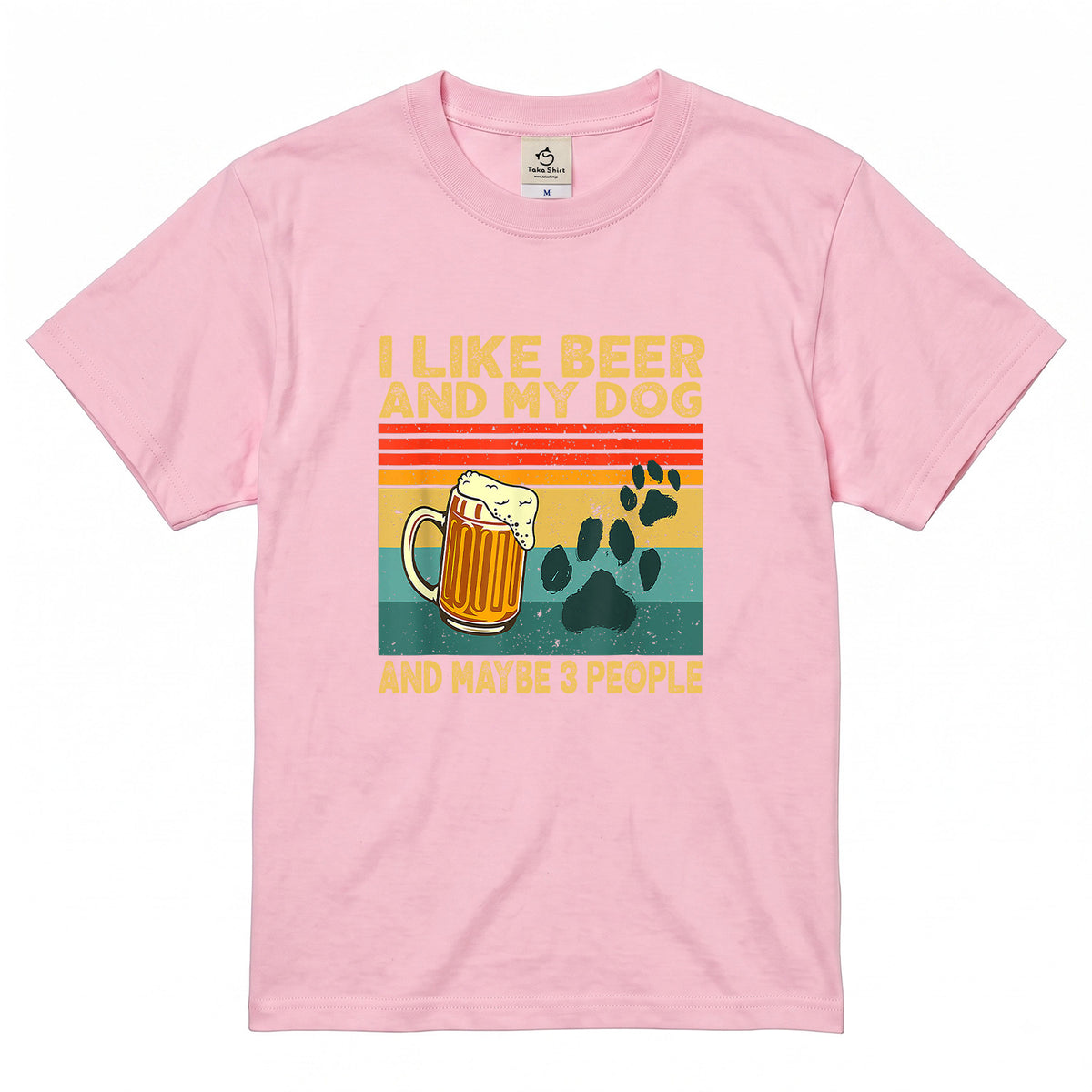 犬とビール好きTシャツ「I LIKE BEER AND MY DOG」 | 飲み会・誕生日プレゼントに