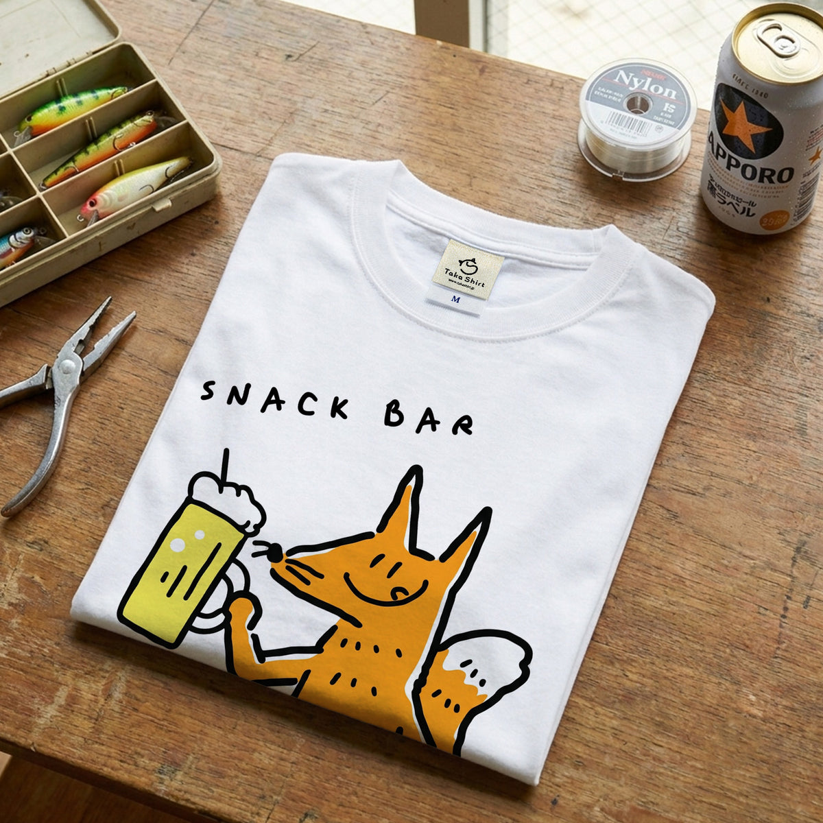 SNACK BAR KITSUNE IRO | 昭和レトロ風 スナックきつねいろ 面白Tシャツ【飲み会・イベントに最適】