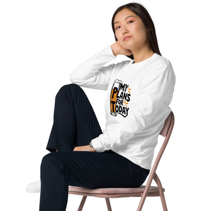 「MY PLAN FOR TODAY」誕生日プレゼントにも最適！居酒屋・飲み会で話題の面白長袖tシャツ｜日本酒・ビール・焼酎・ウイスキー好きにおすすめ